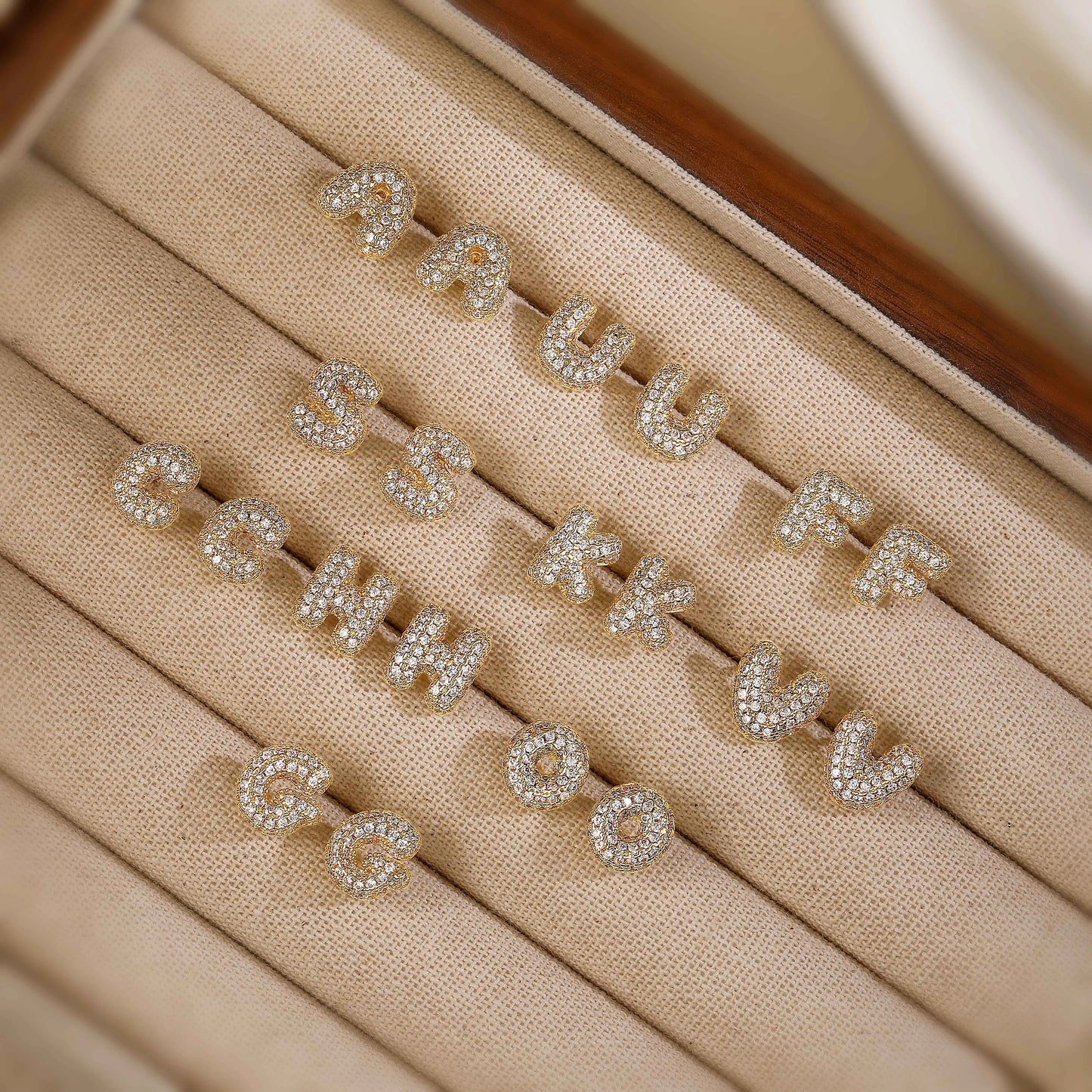 18K Golden Plated Letter Earrings