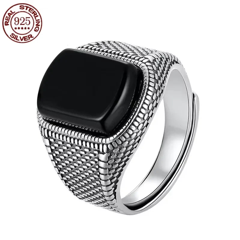 Black Stone Ring for Men