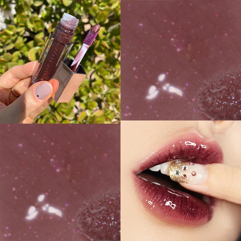 Gloss Bomb Non-Sticky Moisturizing Lip Gloss Plumping and Long-Lasting Glitter Liquid Lipstick