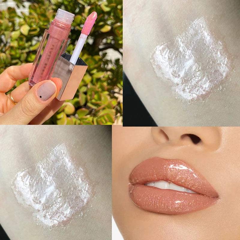 Gloss Bomb Non-Sticky Moisturizing Lip Gloss Plumping and Long-Lasting Glitter Liquid Lipstick