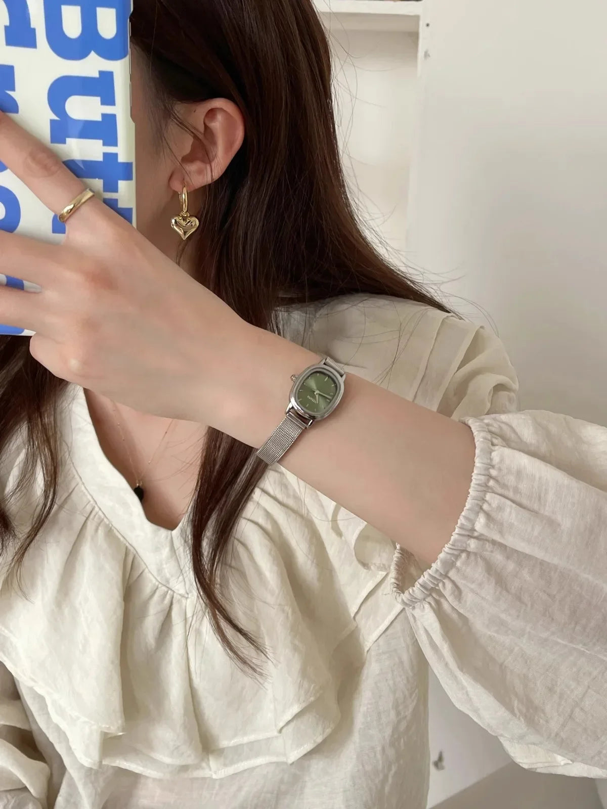 Simple Oval Green Watch