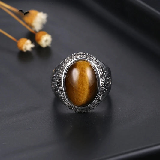 Natural Tiger Eye  Ring for men