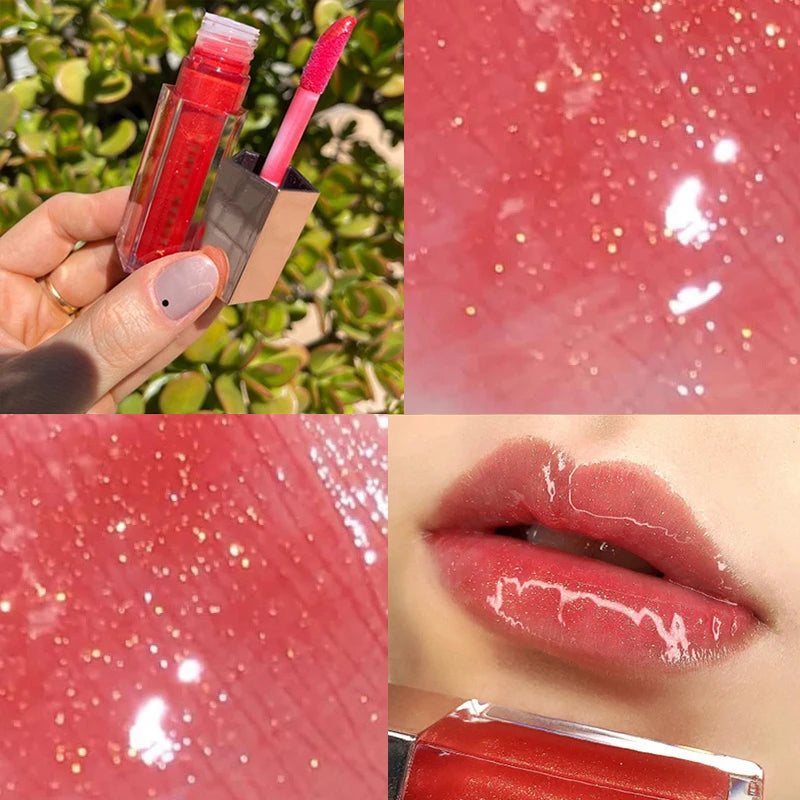 Gloss Bomb Non-Sticky Moisturizing Lip Gloss Plumping and Long-Lasting Glitter Liquid Lipstick