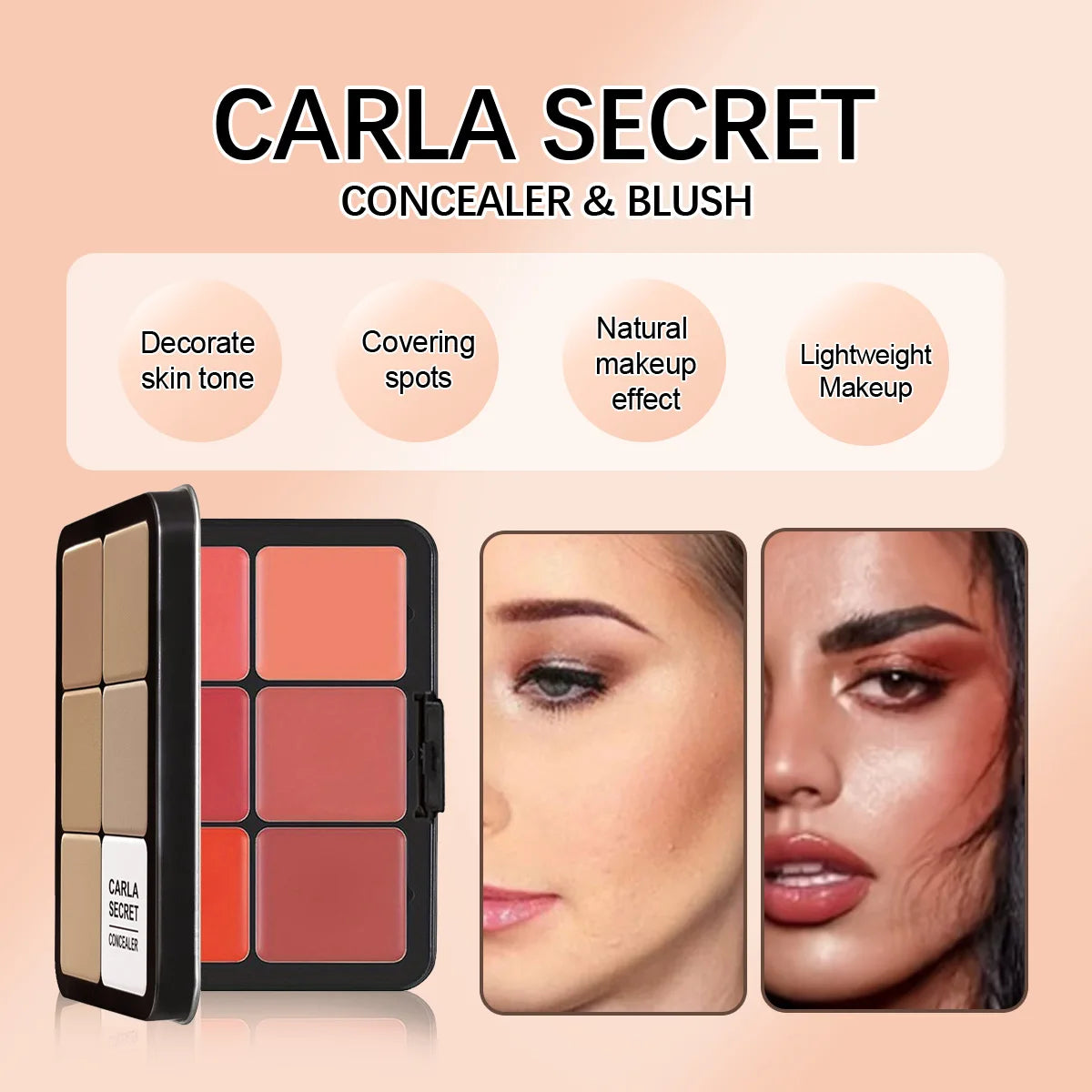 12-color concealer blush cream matte highlight contour makeup all-in-one palette