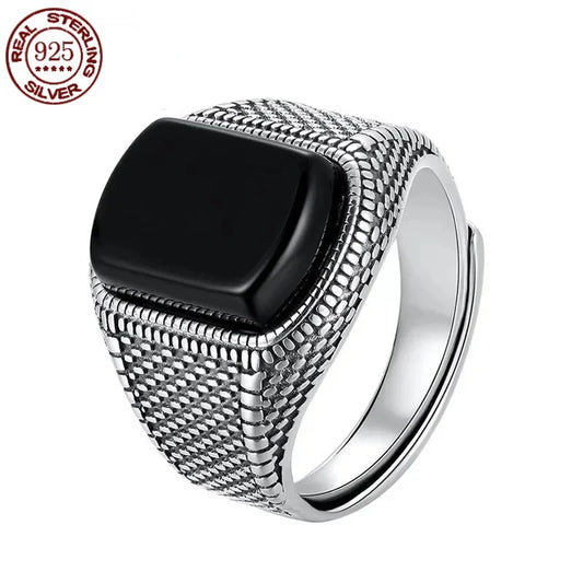 Black Stone Ring for Men
