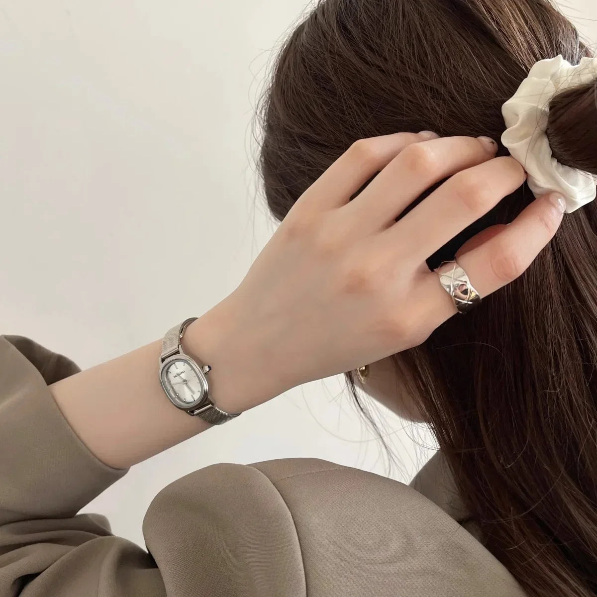 Simple Oval Green Watch