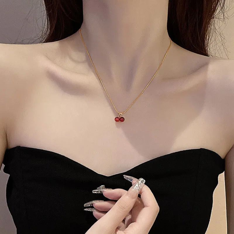 Red Cherry  Necklace