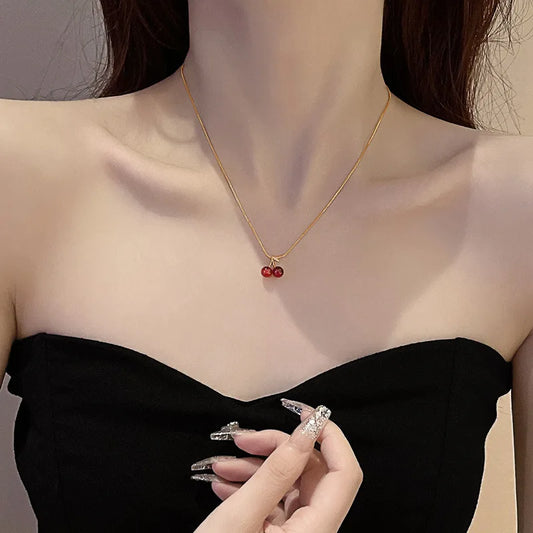 Red Cherry  Necklace